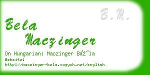 bela maczinger business card